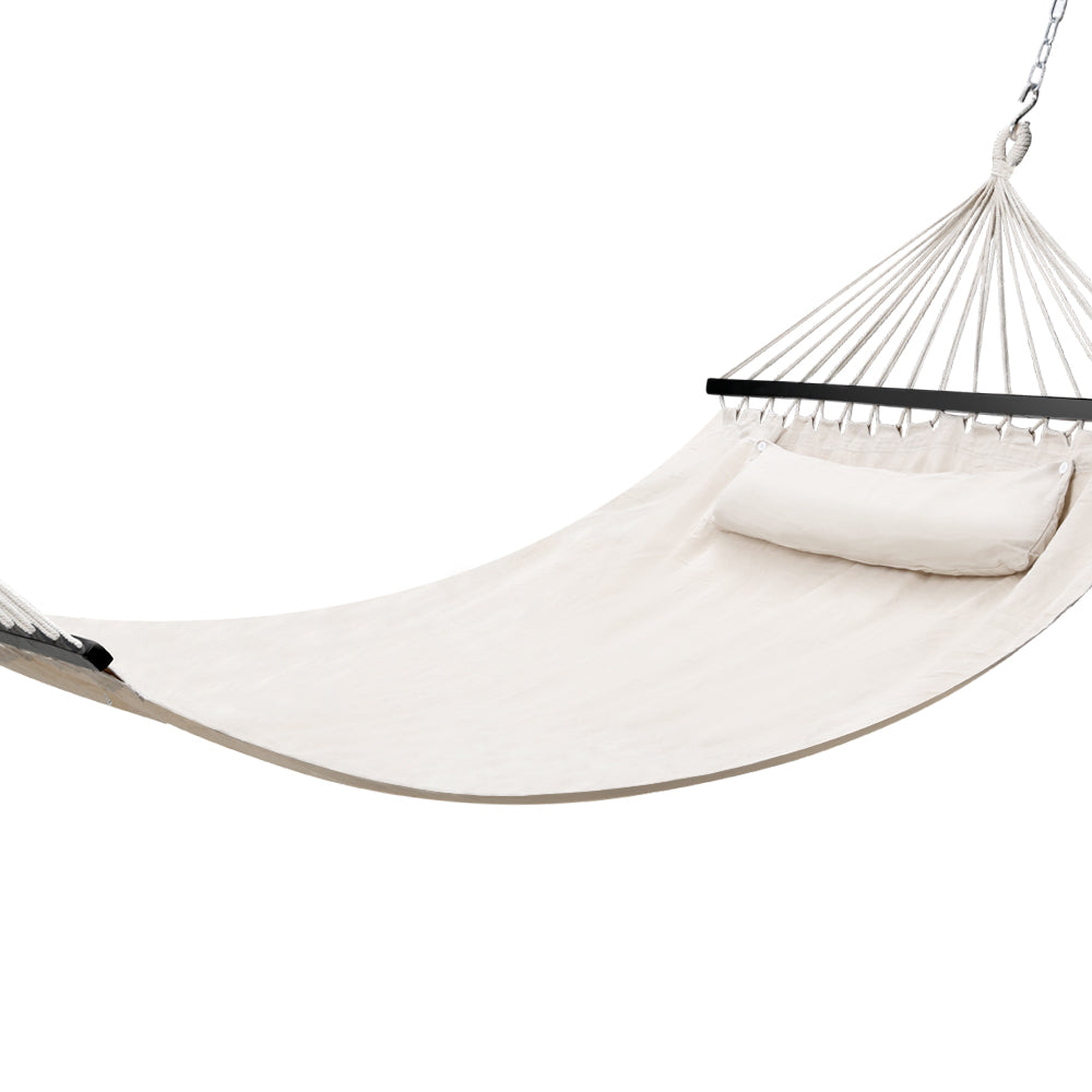 Gardeon Swing Double Hammock Bed Cream