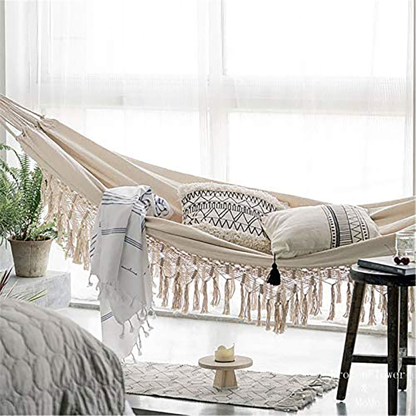 Boho Cotton Macrame Hammock-Natural