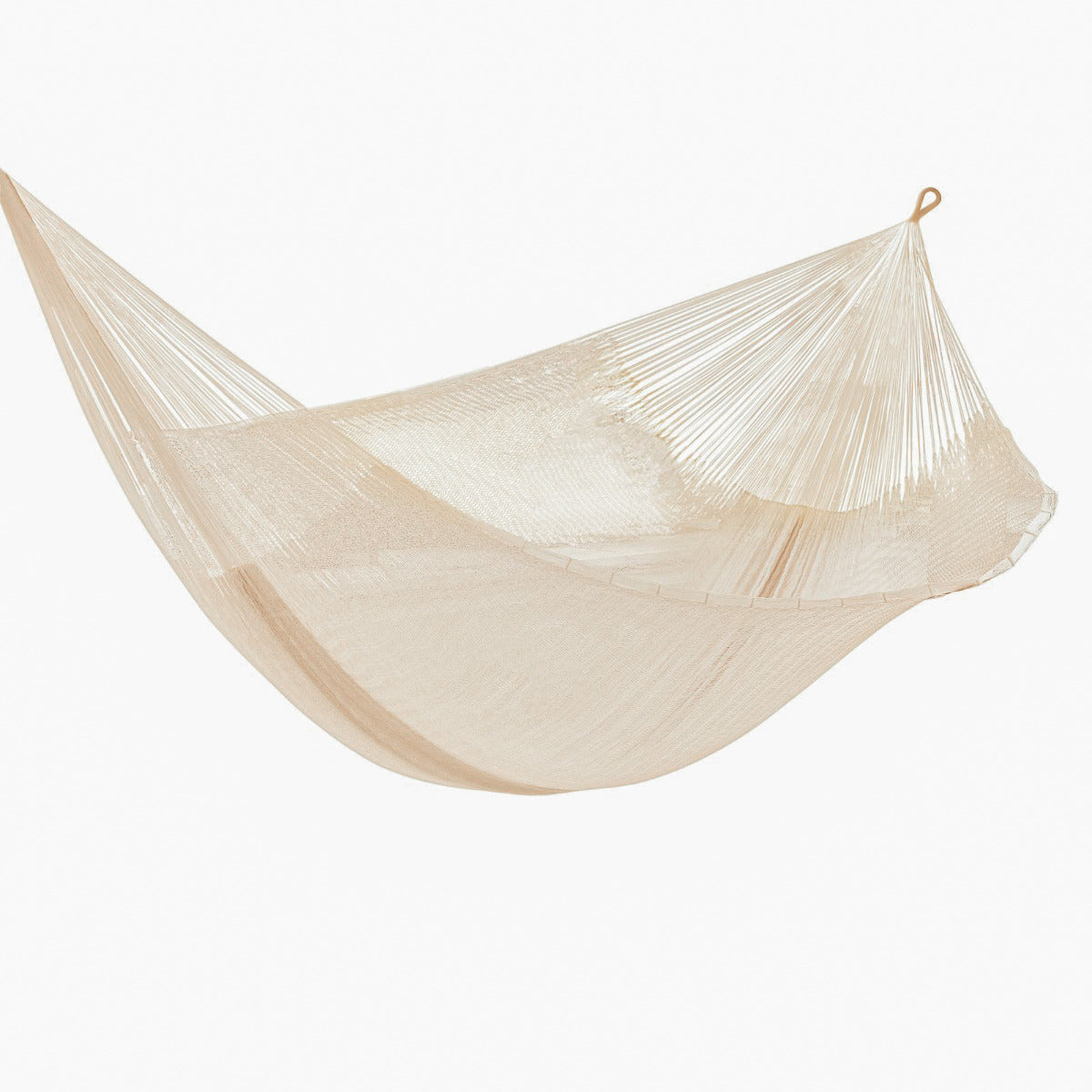 Mayan Legacy Queen Size Super Nylon Mexican Hammock in Cream Colour